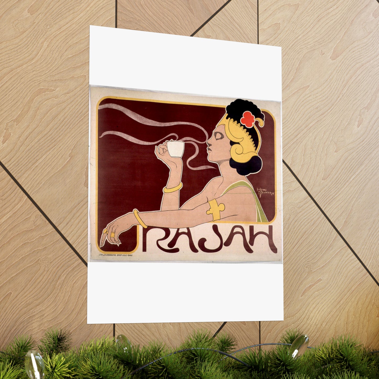 Poster - Rajah, Art Nouveau Poster - Public domain lithograph High Quality Matte Wall Art Poster for Home, Office, Classroom