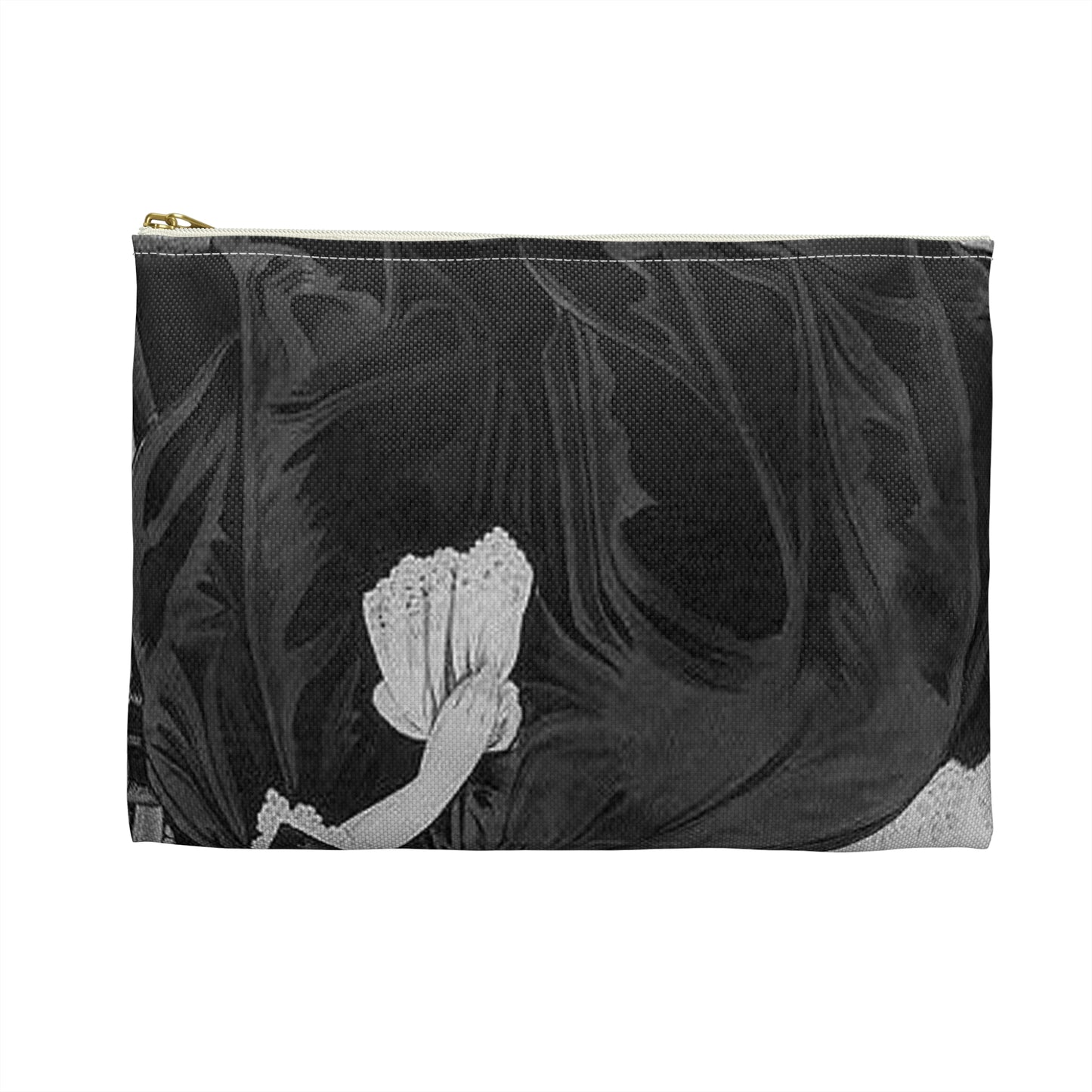 Amelia - Print, Library of Congress collection Large Organizer Pouch with Black Zipper