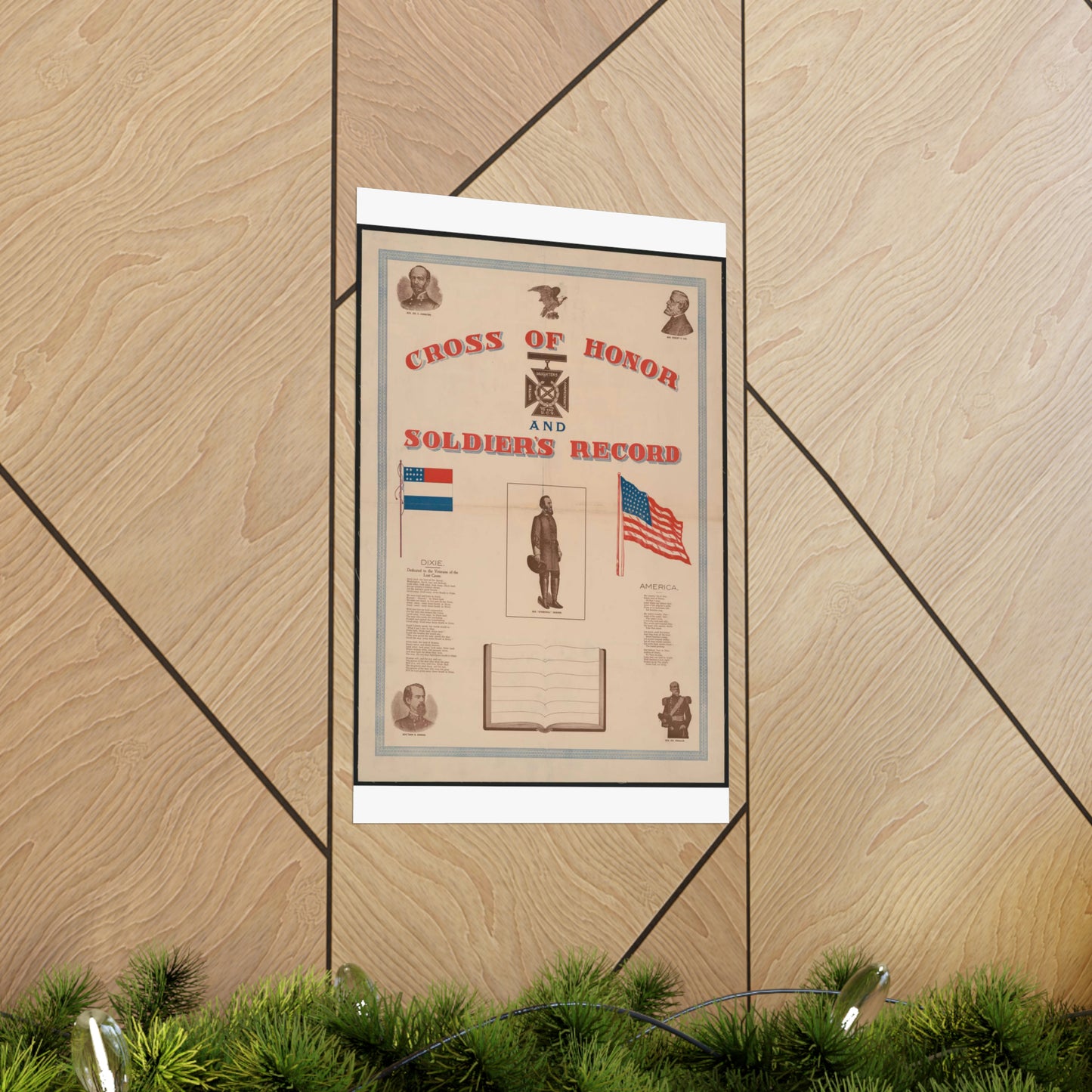 Cross of honor and soldier's record, united daughters confederacy, to the U.C.V High Quality Matte Wall Art Poster for Home, Office, Classroom