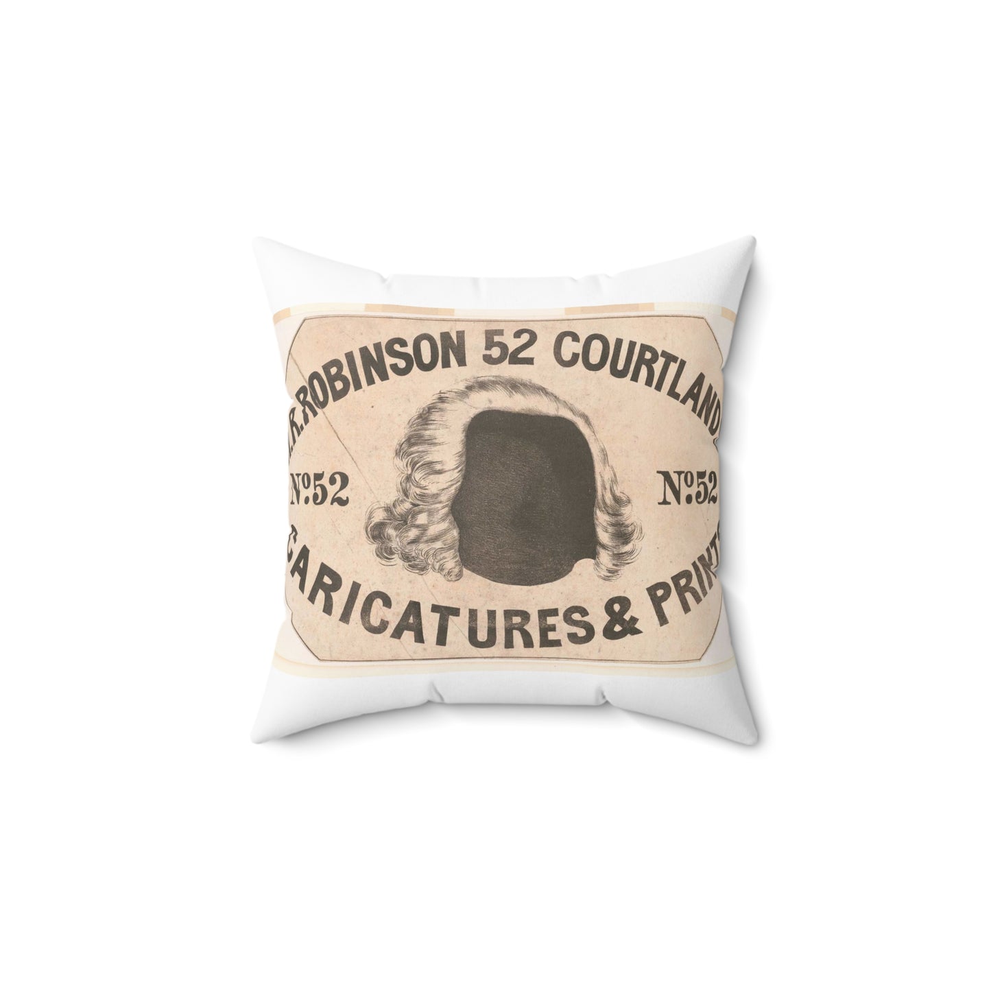 H.R. Robinson, 52 Courtland St. Caricatures & prints Decorative Accent Square Pillow