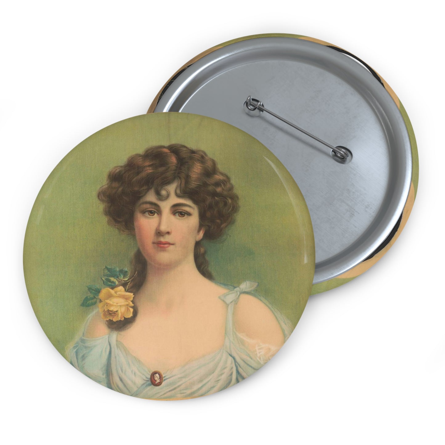 Hazel eyes - Print, Library of Congress collection Pin Buttons with Crisp Design