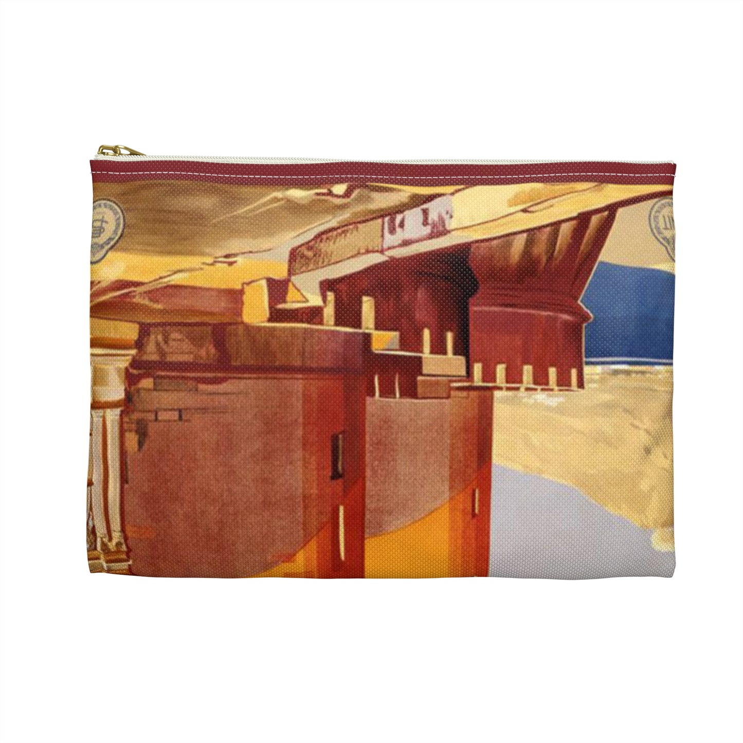 Napoli. Vintage Travel Poster., Italy Large Organizer Pouch with Black Zipper