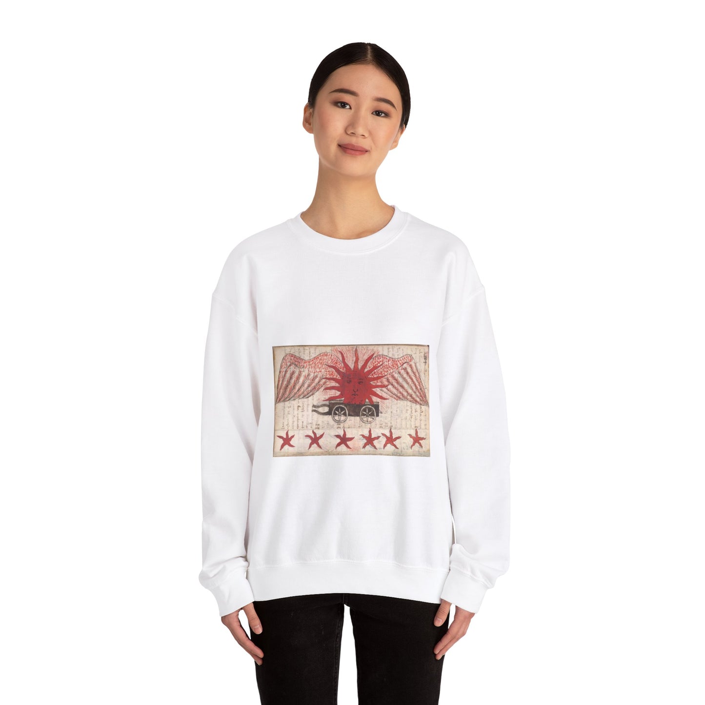 Sun from BL Sloane 1171, f. 100v White Heavy Blend Adult Crew Neck SweatShirt
