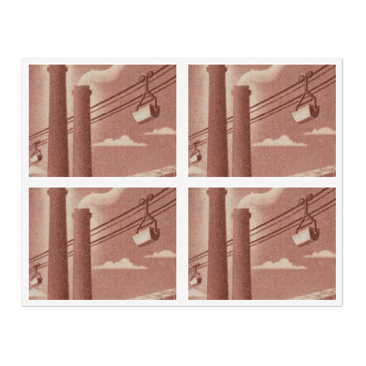 Frimärke ur Gösta Bodmans filatelistiska motivsamling, påbörjad 1950.Frimärke från Förenade Arabstaterna, 1958. Motiv av cement- och byggindustri i Egypten. Laminated UV Protective Vinyl Stickers