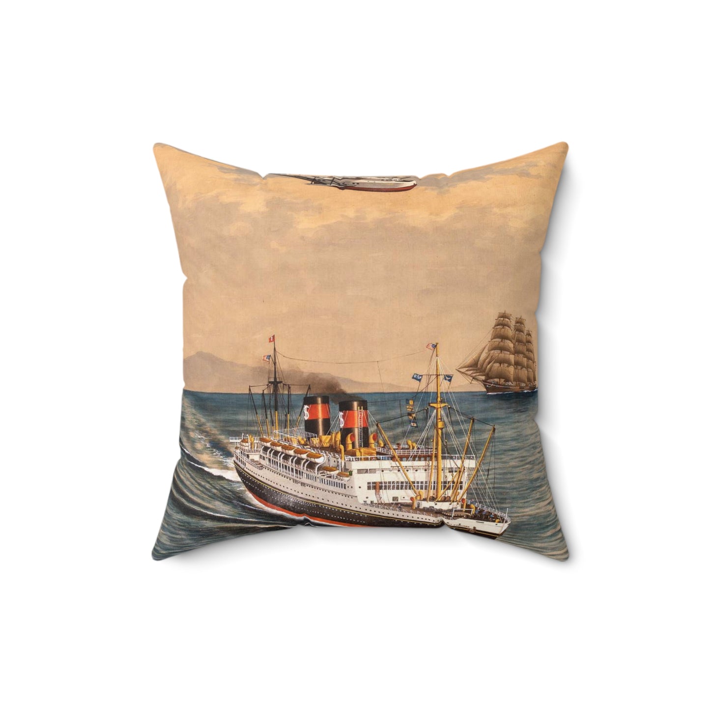 The China Clippers, by H. Shimidzu Decorative Accent Square Pillow