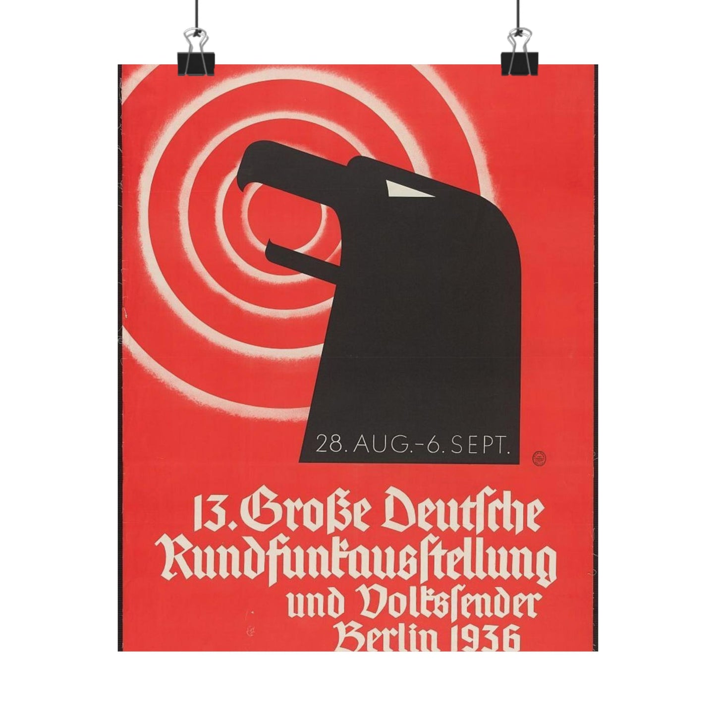 13 Grosse deutsche Rundfunkausstellung und Volkssender, Berlin 1936 / Riemer. High Quality Matte Wall Art Poster for Home, Office, Classroom