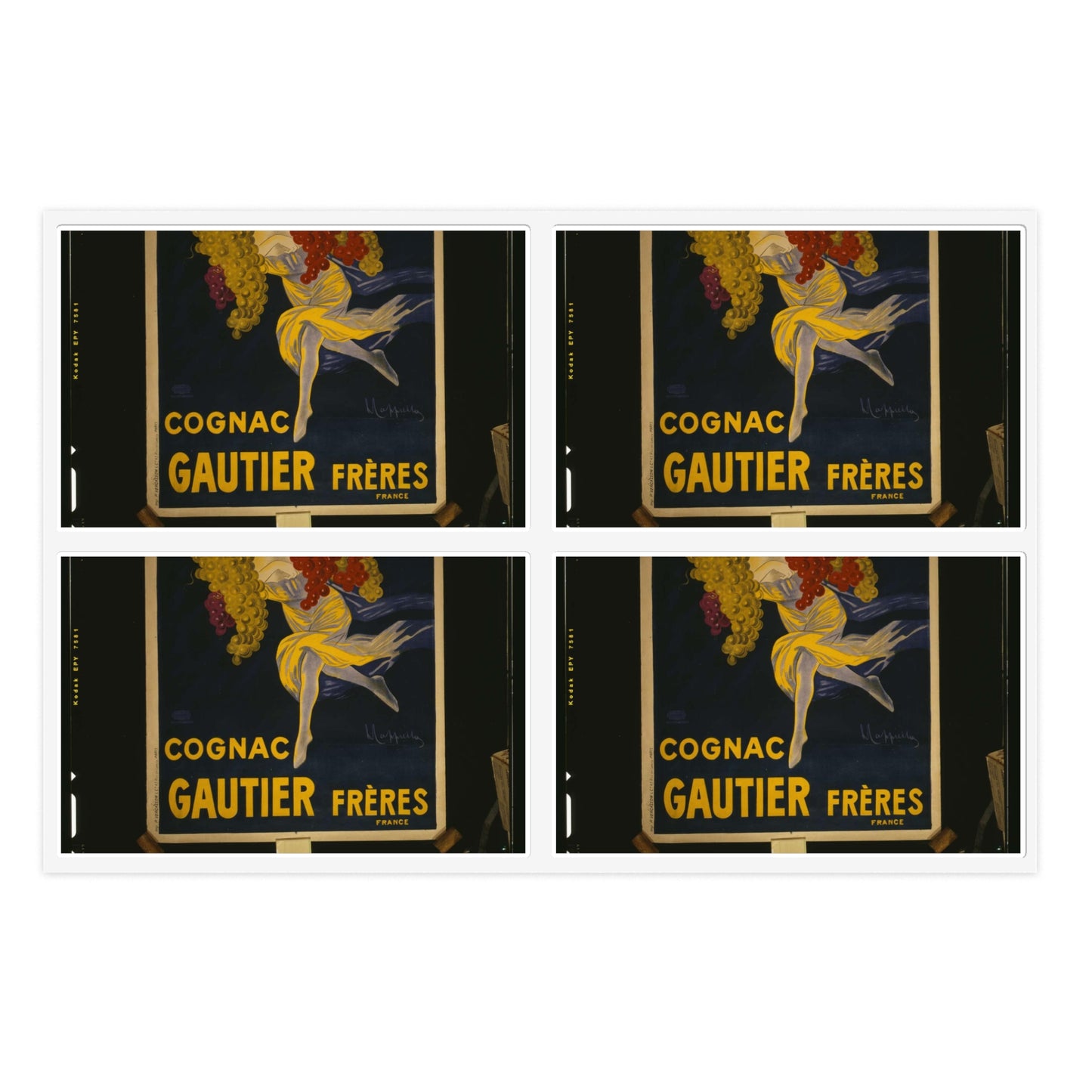 Cognac Gautier Frères France / L. Cappiello. Laminated UV Protective Vinyl Stickers