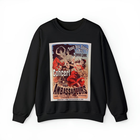 Affiche pour le "Concert des Ambassadeurs". Black Heavy Blend Adult Crew Neck SweatShirt