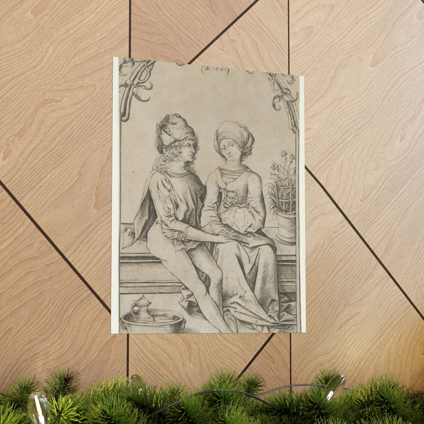 The Lovers, Israhel van Meckenem, Israhel van Meckenem High Quality Matte Wall Art Poster for Home, Office, Classroom