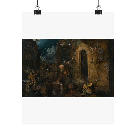 The Temptation of Saint Anthony with dodo High Quality Matte Wall Art Poster for Home, Office, Classroom