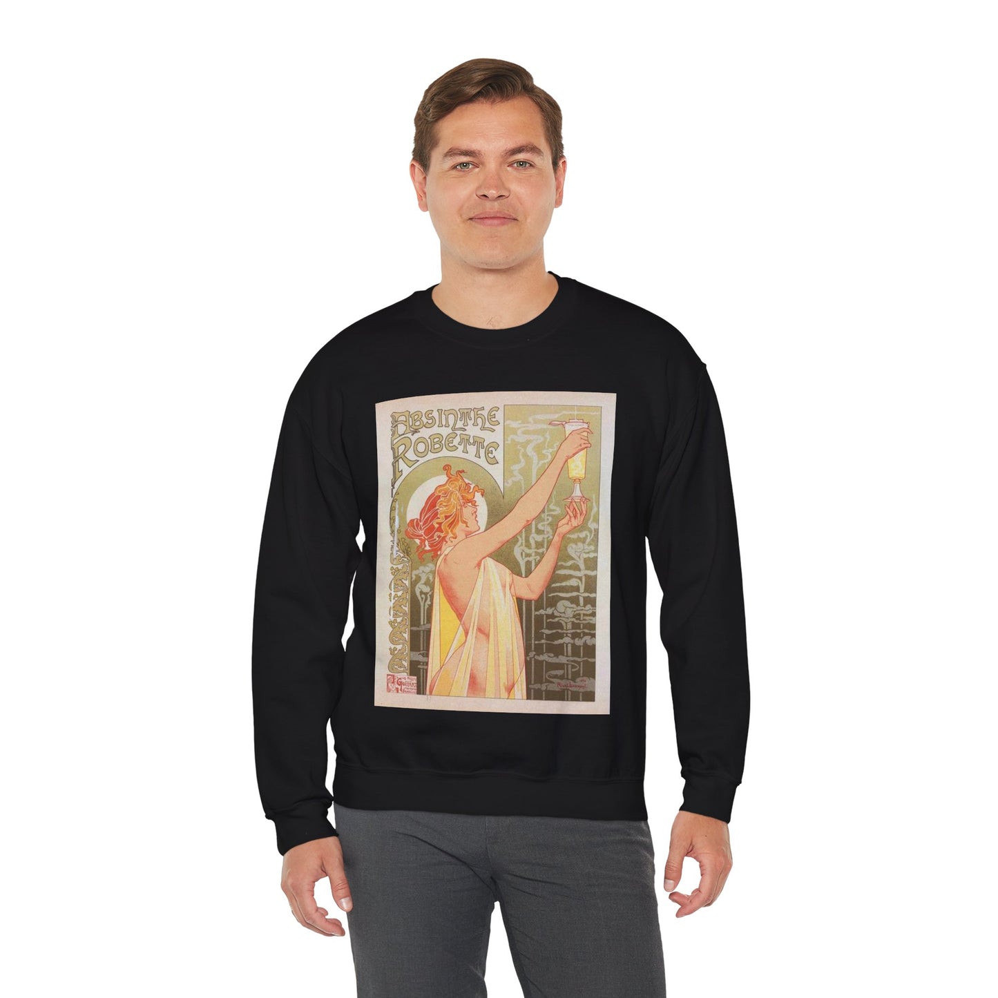 Affiche belge pour l' "Absinthe Robette". Black Heavy Blend Adult Crew Neck SweatShirt