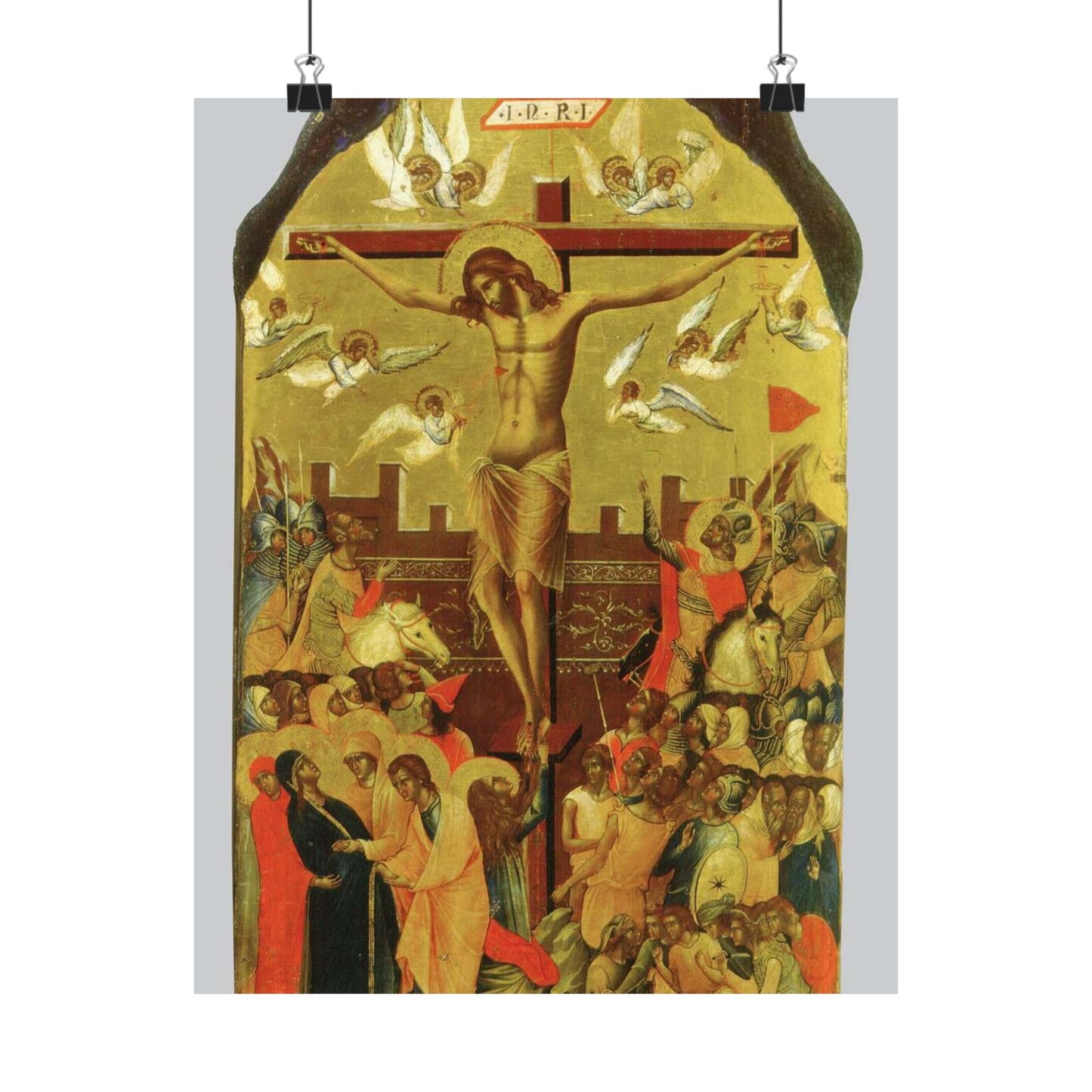 Crucifixion by Paolo Veneziano (Byzantine museum) High Quality Matte Wall Art Poster for Home, Office, Classroom