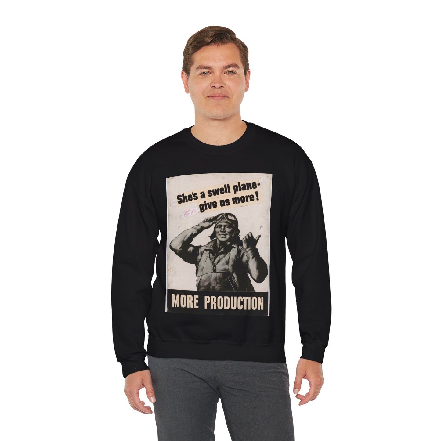 She's a swell plane - give us more!  MORE PRODUCTION [Riggs] Black Heavy Blend Adult Crew Neck SweatShirt