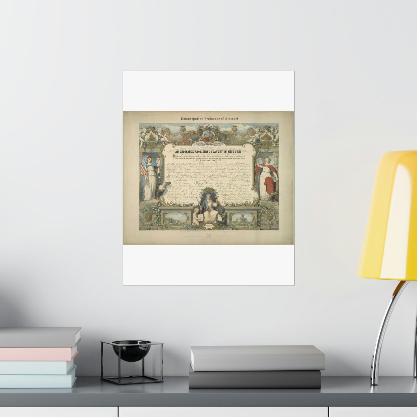 Emancipation Ordinance of Missouri. An ordinance abolishing slavery in Missouri / E. Knobel. High Quality Matte Wall Art Poster for Home, Office, Classroom