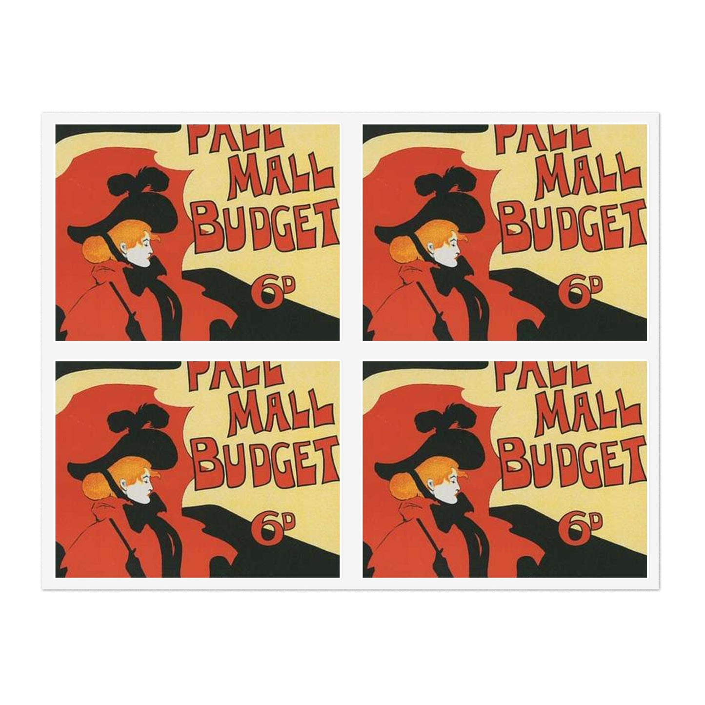 Affiche anglaise pour la revue hebdomadaire "Illustrated Pall Mall Budget". Laminated UV Protective Vinyl Stickers