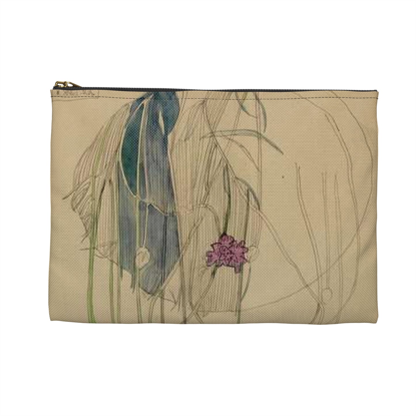 Sea Pink - Holy Island - Charles Rennie Mackintosh - 1901 Large Organizer Pouch with Black Zipper