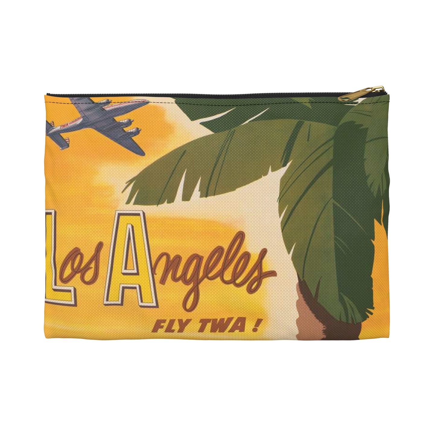 Los Angeles - fly TWA! Bob Smith Large Organizer Pouch with Black Zipper