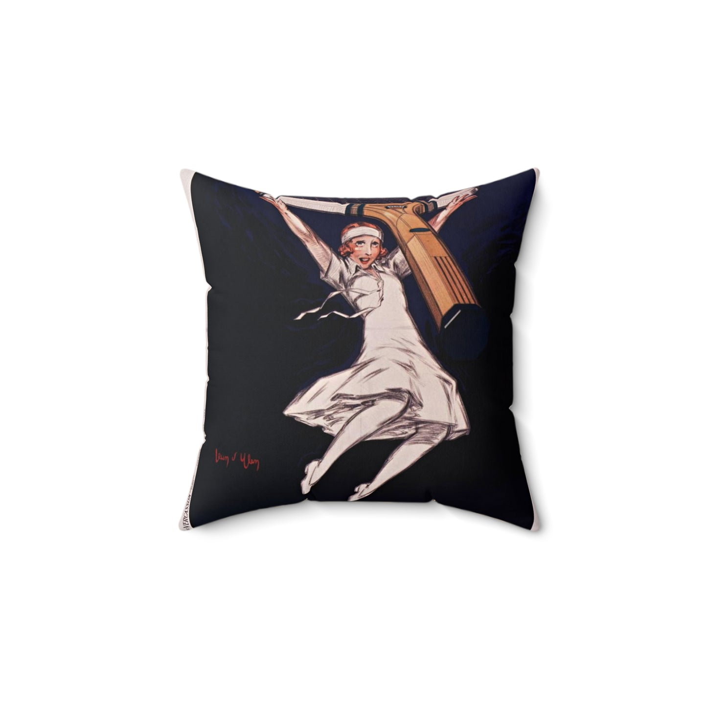 Dunlop, la balle des champions - Art Deco public domain image Decorative Accent Square Pillow