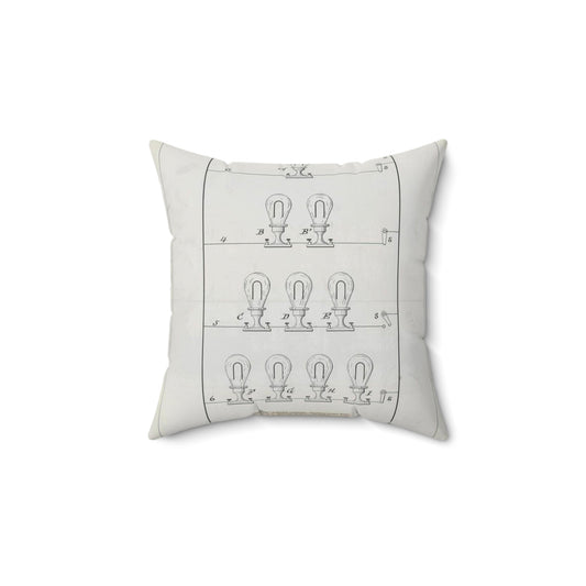 Patent drawing - for T. A. Edison's Electric Lighting Public domain  image Decorative Accent Square Pillow