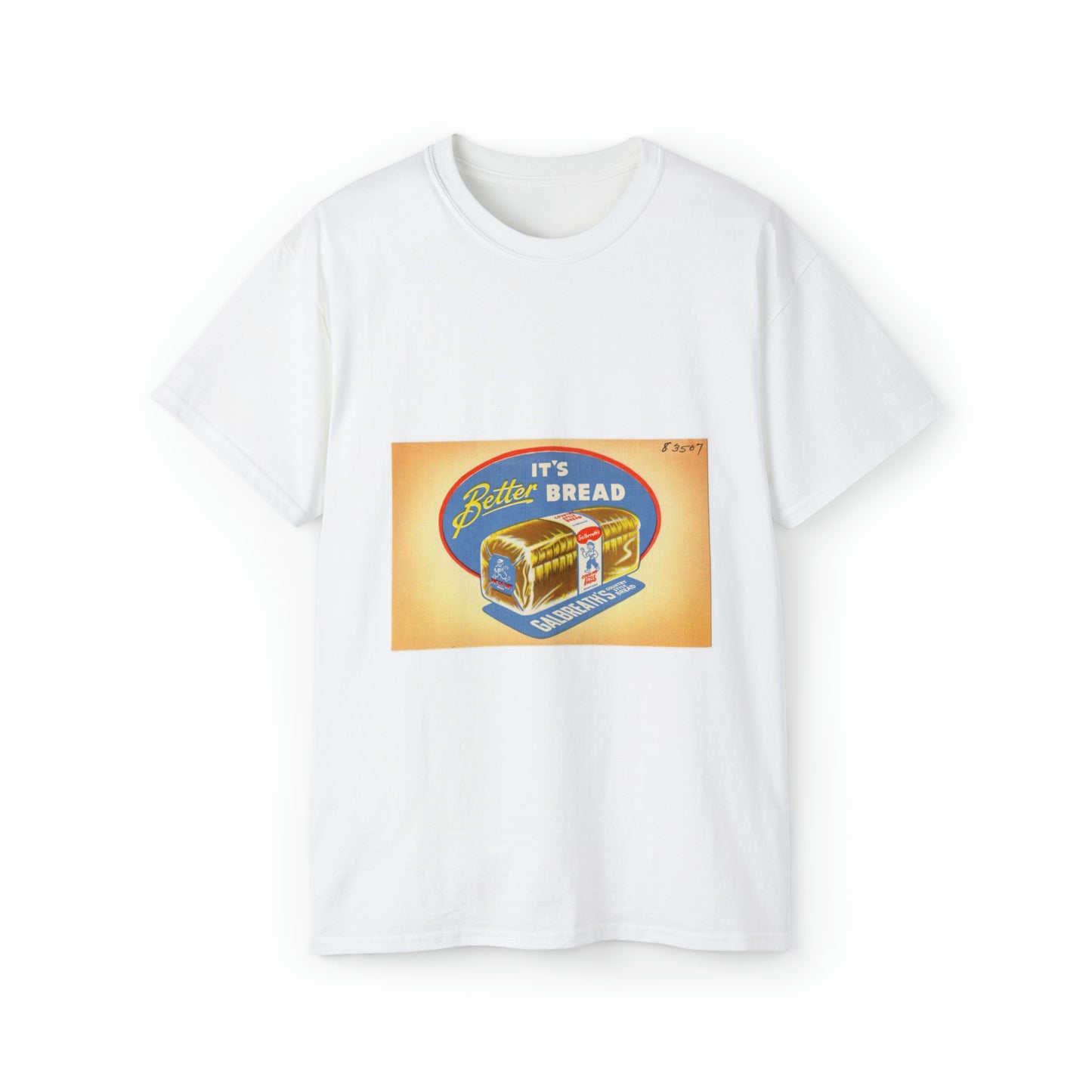 Galbreath's Country Style Bread, it's better bread (83507) White T-Shirt Gildan 2000 Cotton Unisex