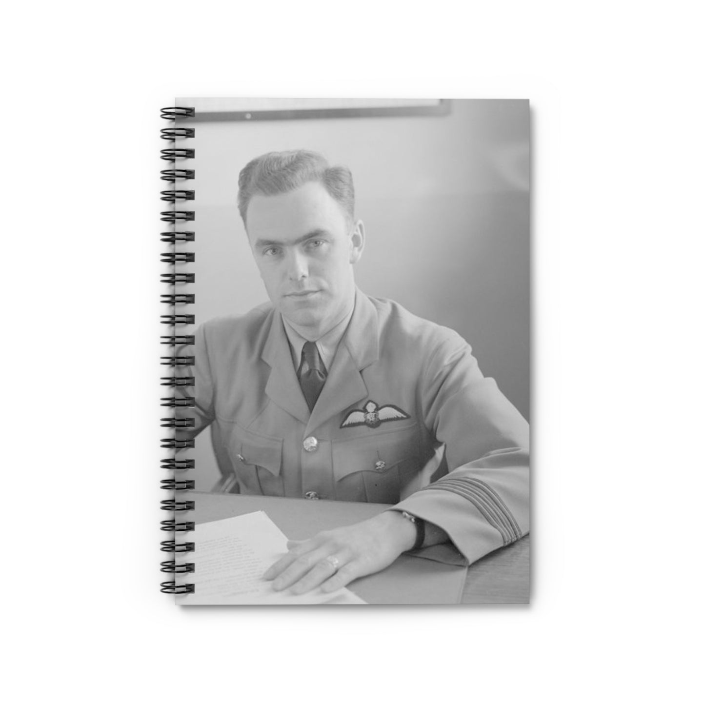 Unidentified Man, about 1940-1944 Spiral Bound Ruled Notebook with Printed Cover