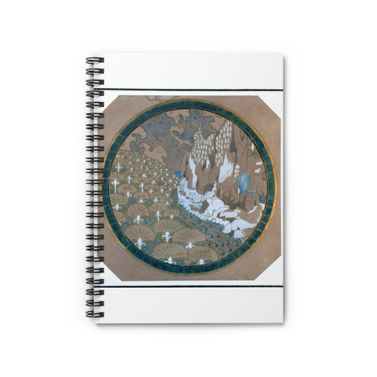 EliseuVisconti-A838-Paisagem rochosa estilizada – Email cloisonné – Estudo para Marchetaria Spiral Bound Ruled Notebook with Printed Cover