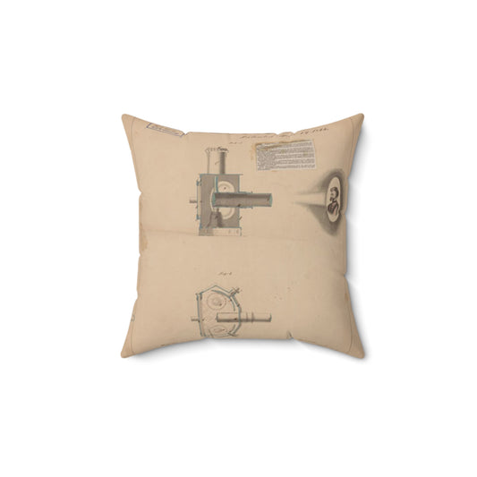 Patent drawing - Drawing of Improvement in Magic Lanterns Public domain  image Decorative Accent Square Pillow