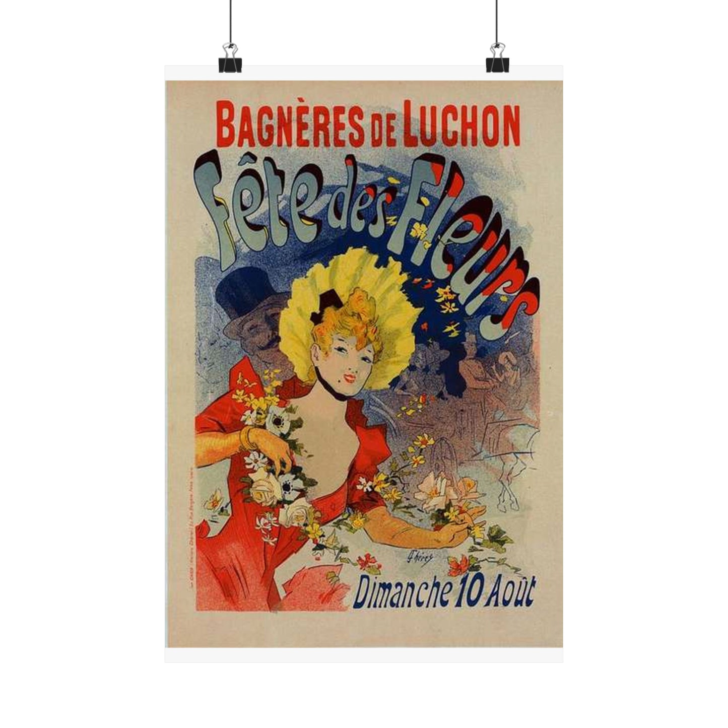 Affiche pour la "Fête des Fleurs de Bagnères-de-Luchon". High Quality Matte Wall Art Poster for Home, Office, Classroom