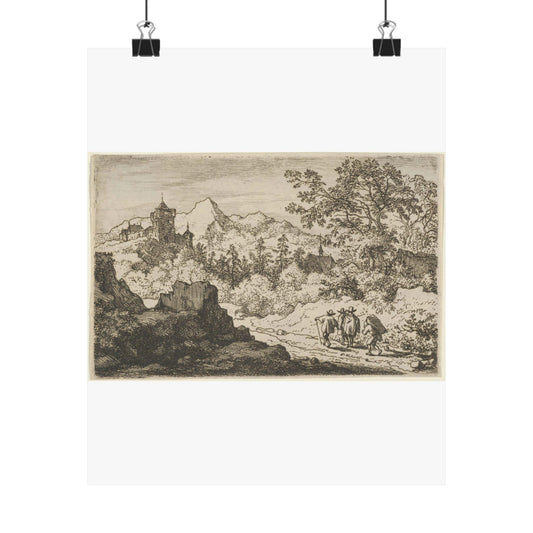 The Three Men and the Porter - Public domain dedication. Metropolitan Museum of Art image. High Quality Matte Wall Art Poster for Home, Office, Classroom