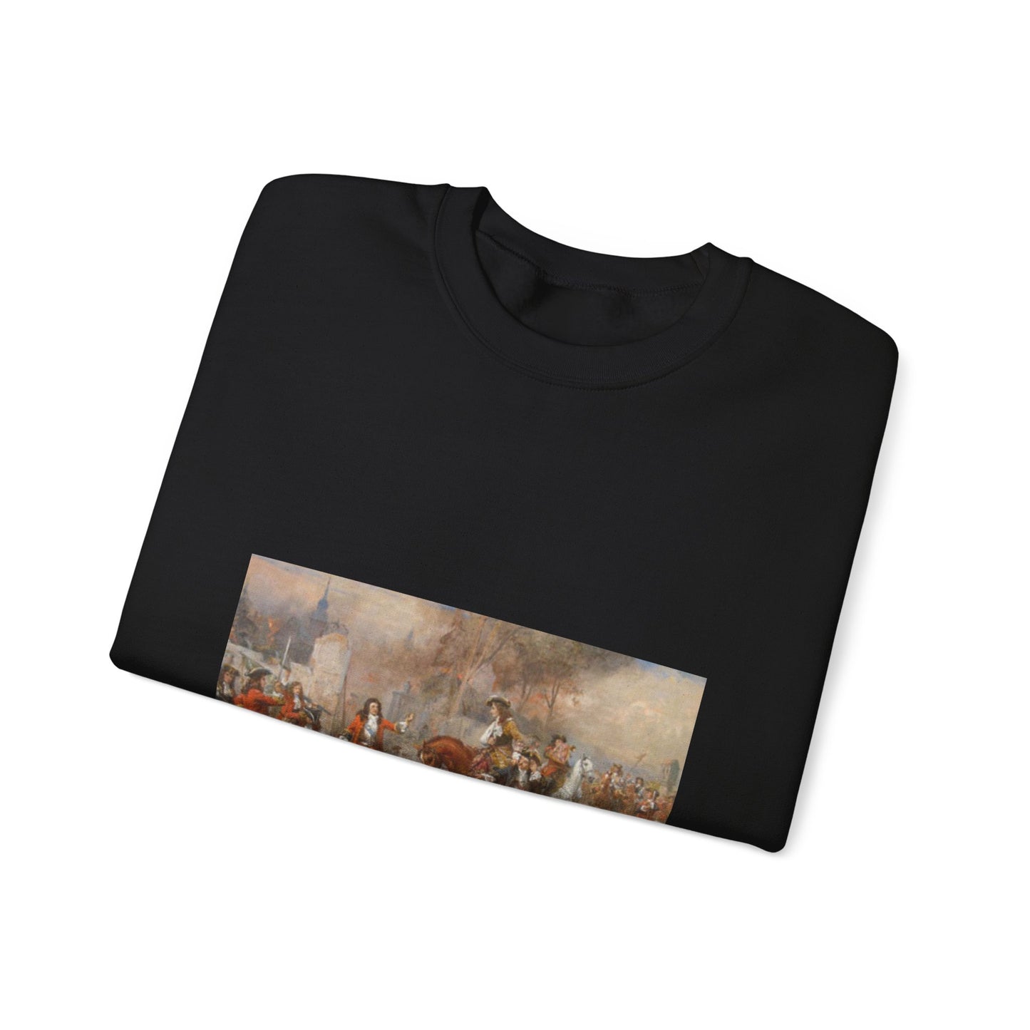 The Duke of Marlborough greeting Prince Eugene of Savoy after their victory at Blenheim Black Heavy Blend Adult Crew Neck SweatShirt