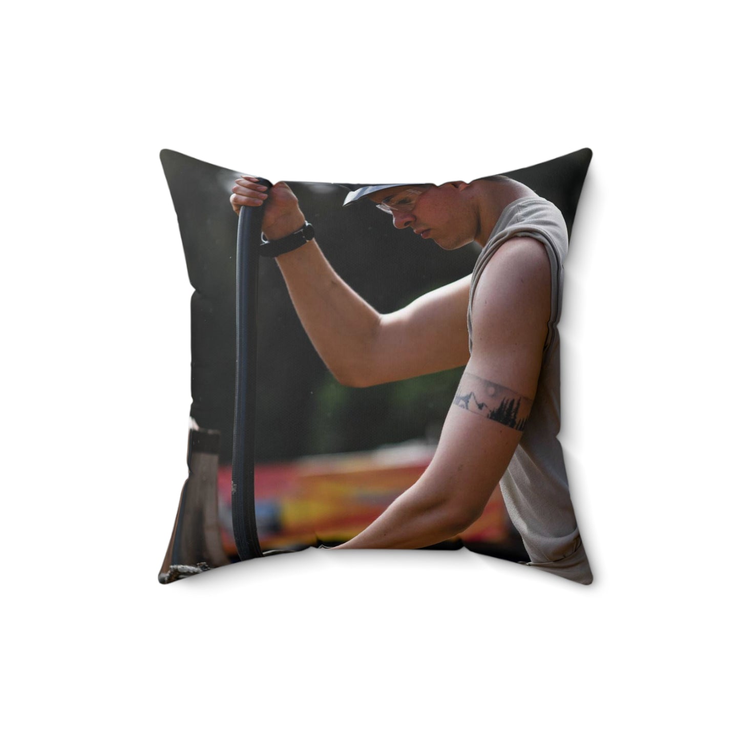 Jayson Potteiger, 138th Civil Engineer Squadron engineering Decorative Accent Square Pillow