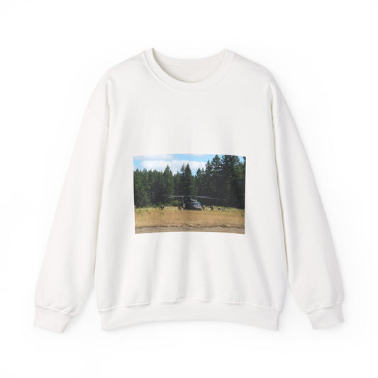 Tactical Air Control Party Airmen take up positions White Heavy Blend Adult Crew Neck SweatShirt