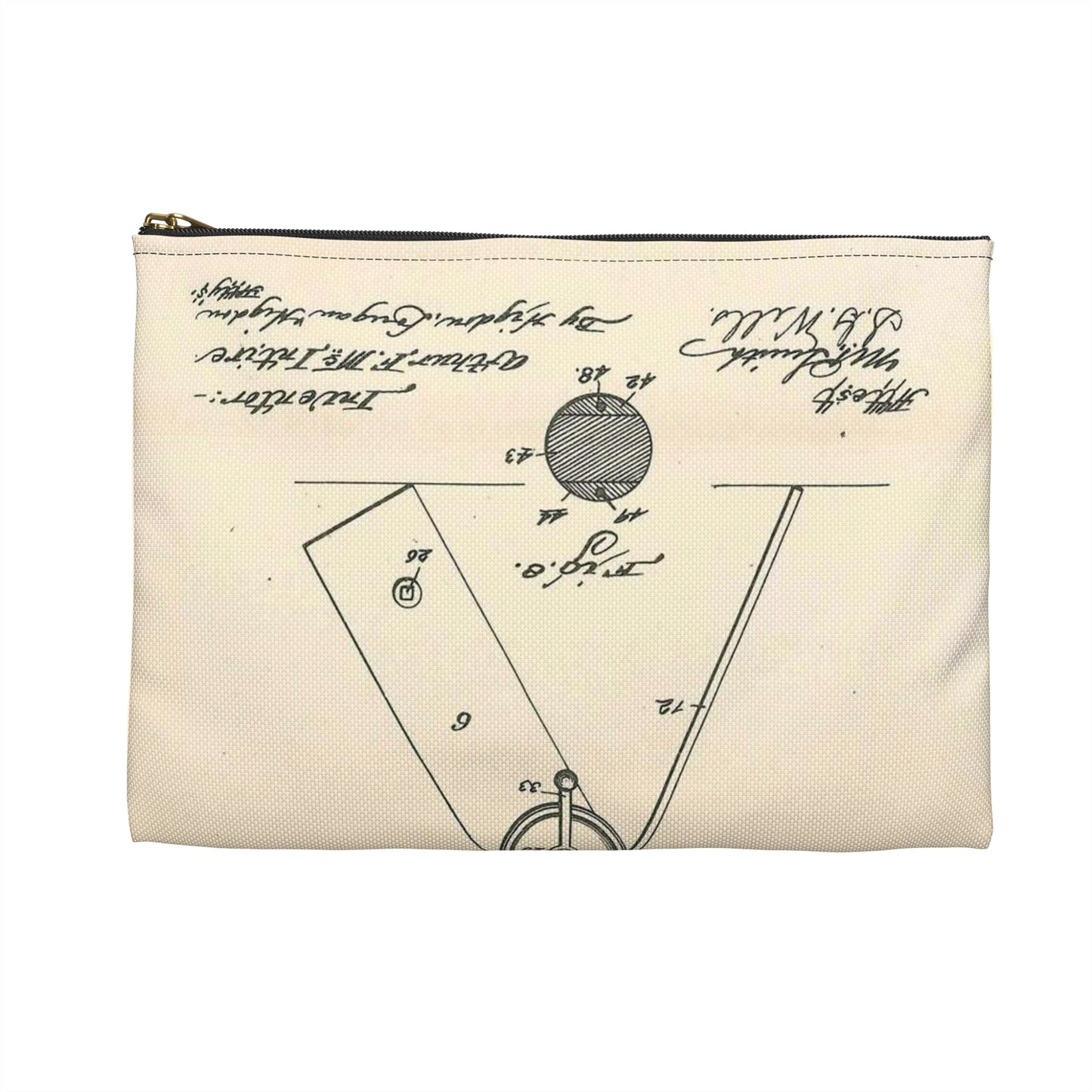 Patent Case File No. 577,369, Stenographer's Cabinet, Inventor- Arthur F. McIntire - DPLA - 2e93a65db0801a68cfced8a4f92d4df6 (page 40) Large Organizer Pouch with Black Zipper