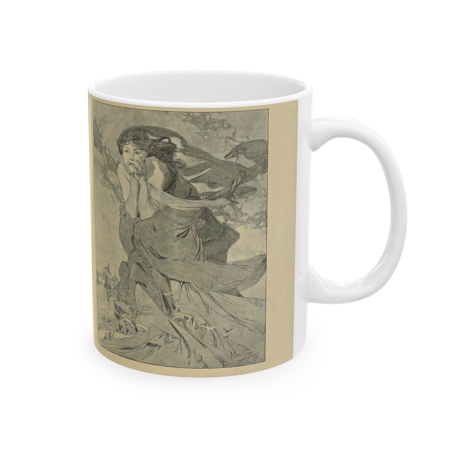 Alphonse Mucha - 03 mars cocorico Beautiful Novelty Ceramic Coffee Mug 11oz