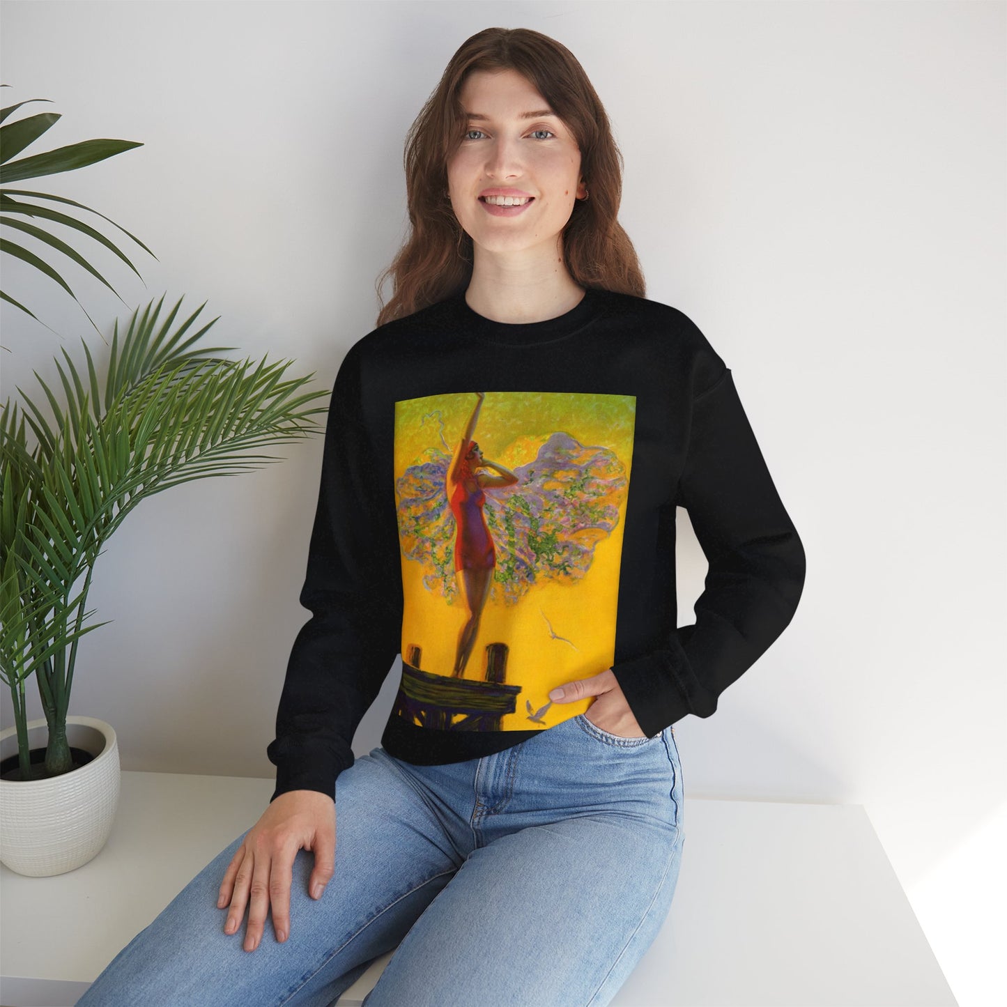 “Golden Glory” by Edward Mason Eggleston, 1929 Black Heavy Blend Adult Crew Neck SweatShirt