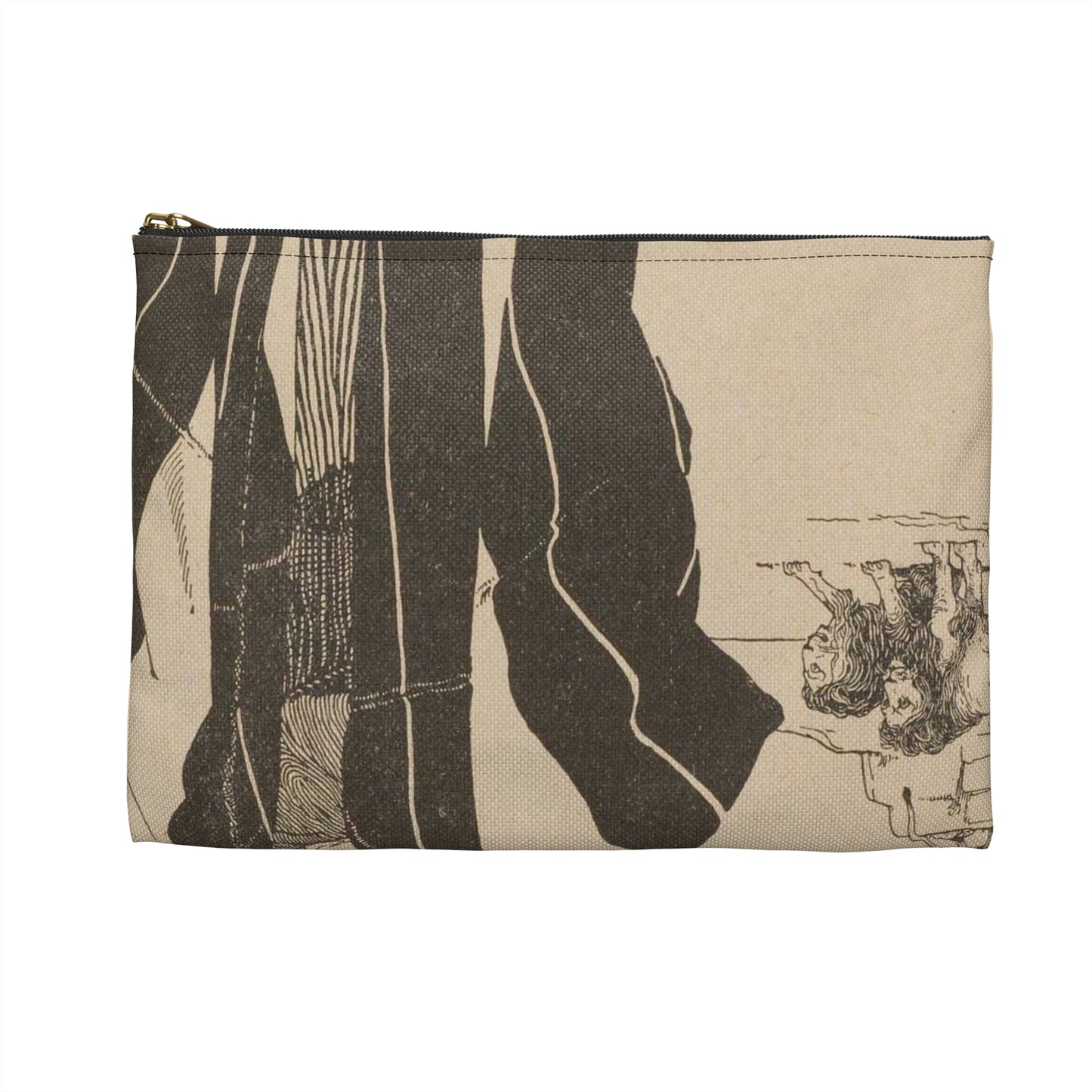 Lilien Daniel - Art nouveau public domain image Large Organizer Pouch with Black Zipper