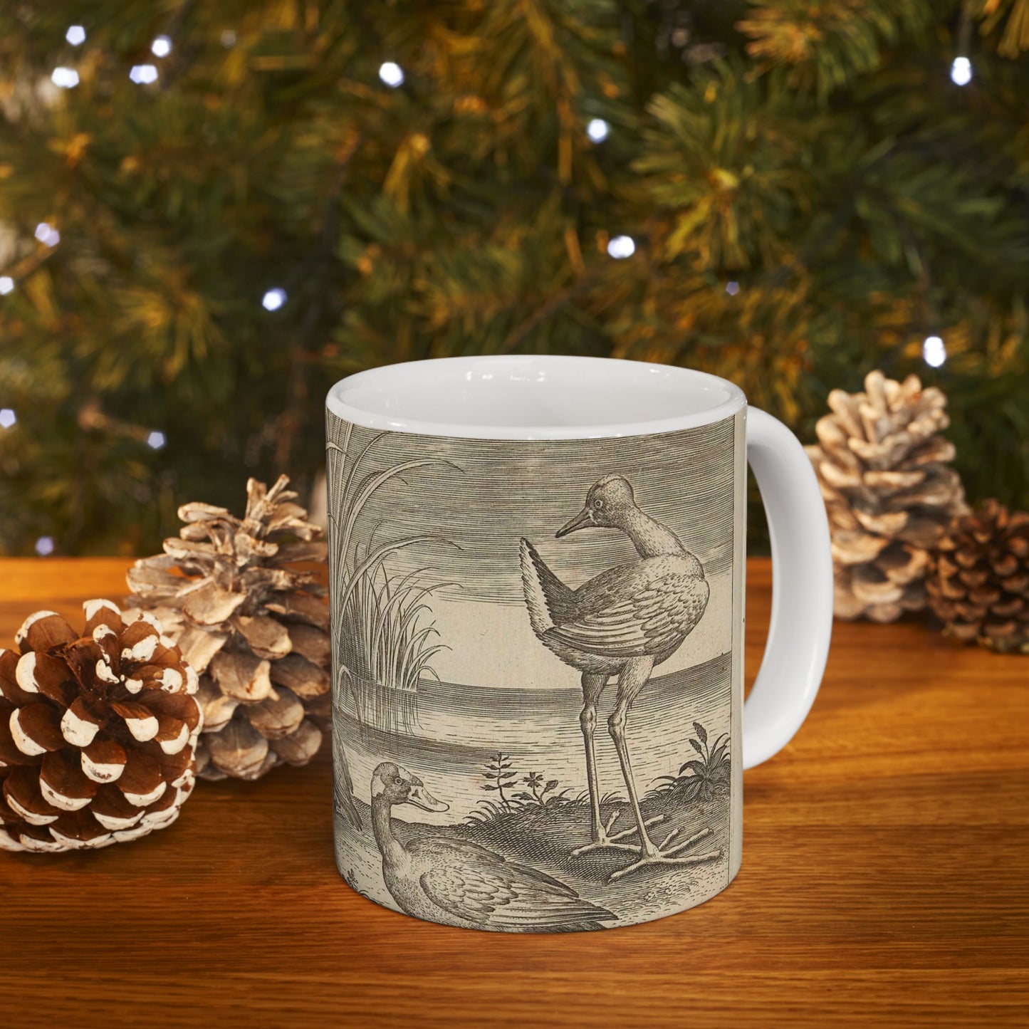 Adriaen Collaert - Enkele watervogels aan een oever Beautiful Novelty Ceramic Coffee Mug 11oz