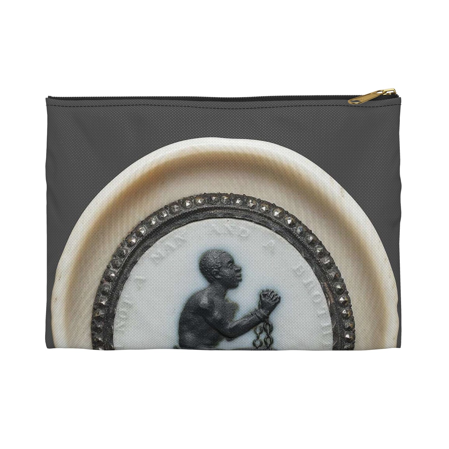 Anti-Slavery Medallion, Wedgwood porcelain manufactory, England Large Organizer Pouch with Black Zipper