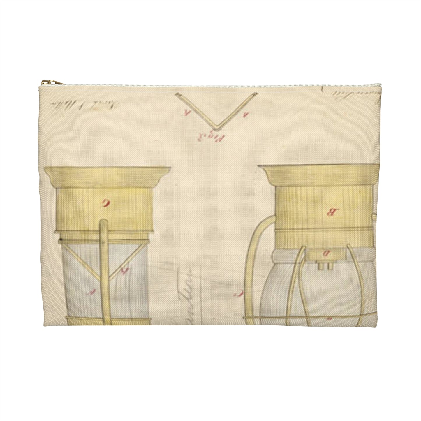 Patent drawing - Drawing of Submarine Telescope Public domain  image Large Organizer Pouch with Black Zipper