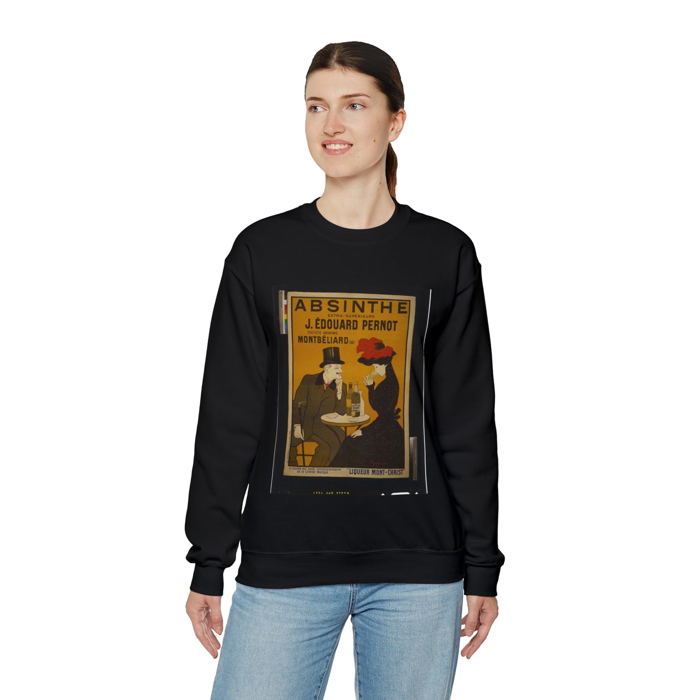 Absinthe extra-supérieure J. Édouard Pernot. Société Anonyme Montbéliard (Doubs) Liqueur Mont-Christ / / L. Cappiello. Black Heavy Blend Adult Crew Neck SweatShirt