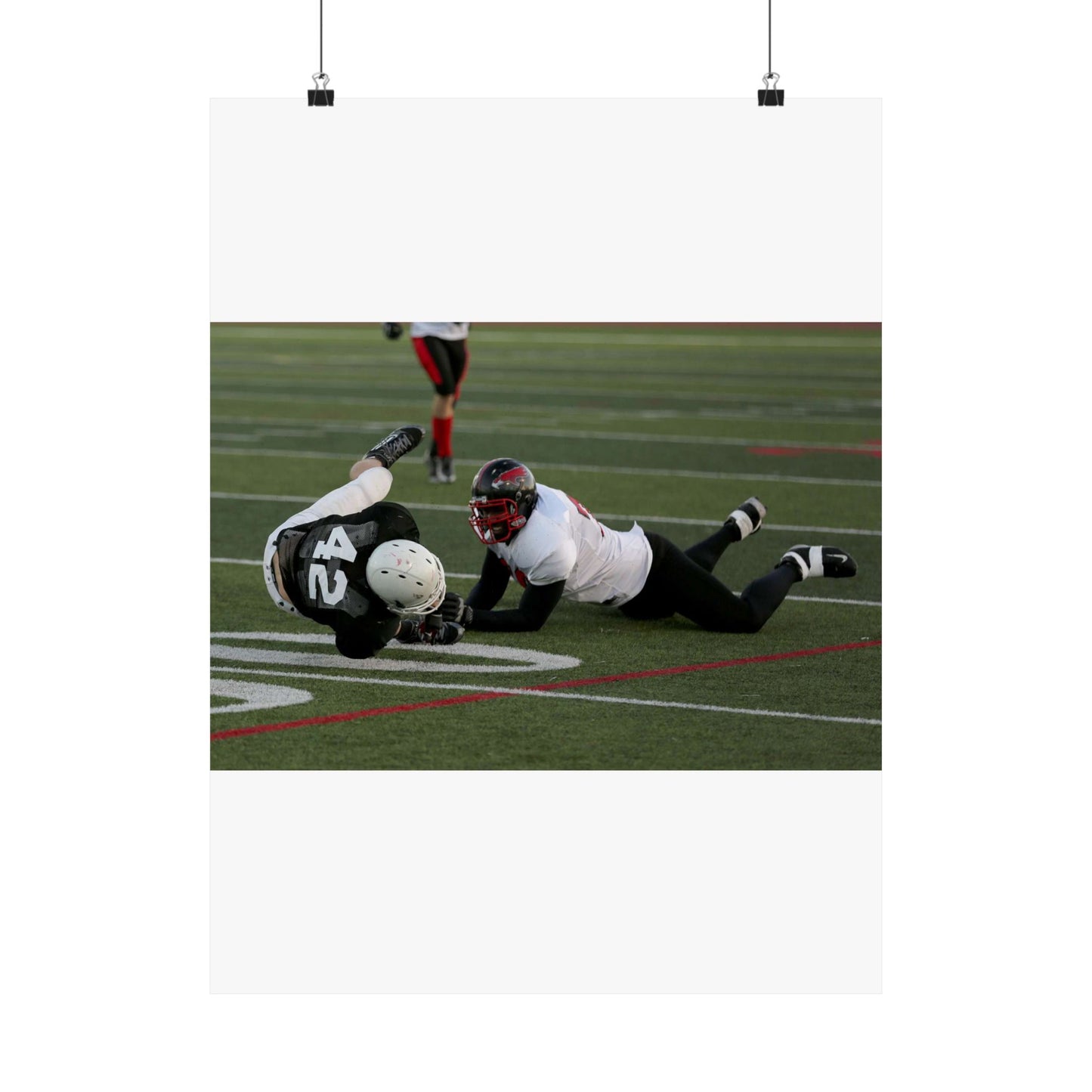 Fred Spencer, Falcons defensive lineman, trips up a High Quality Matte Wall Art Poster for Home, Office, Classroom