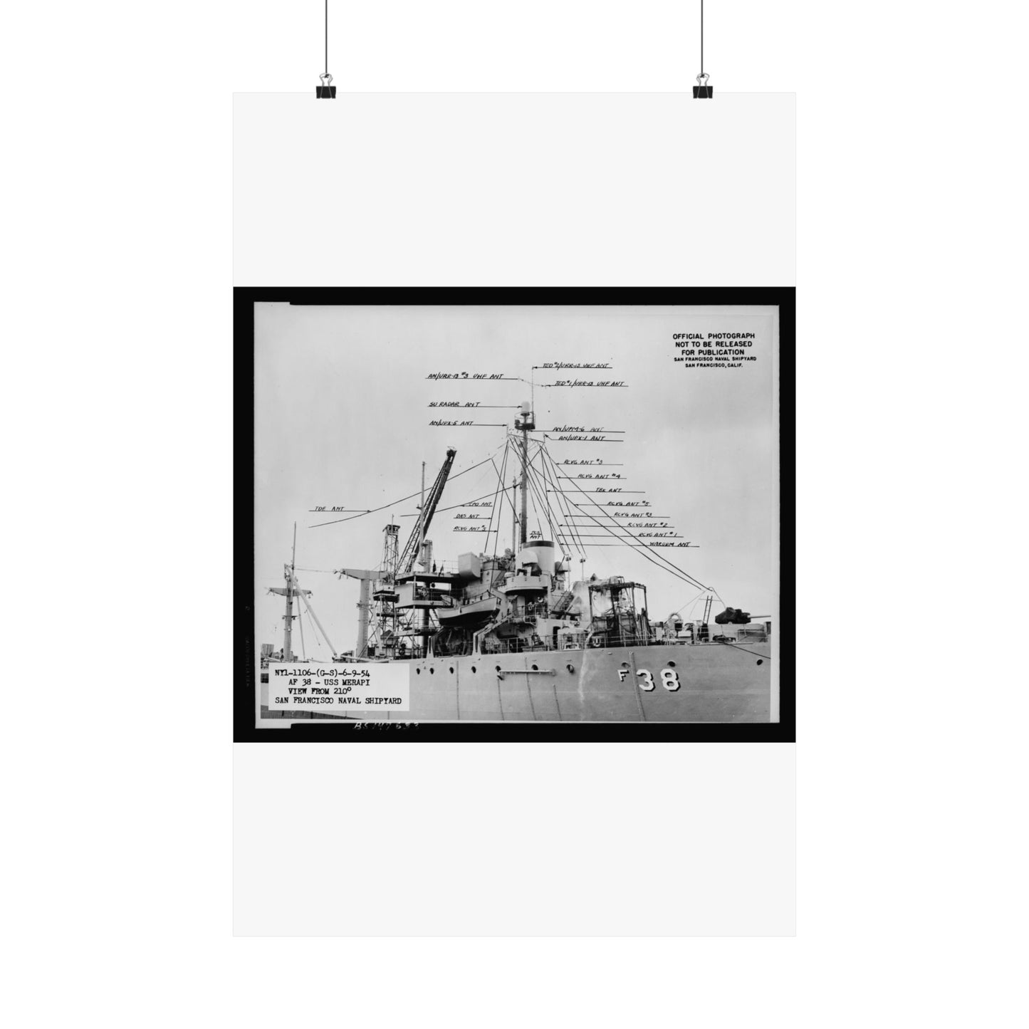 Navy Ship AF-38 Merapi - Public domain photogrpaph High Quality Matte Wall Art Poster for Home, Office, Classroom