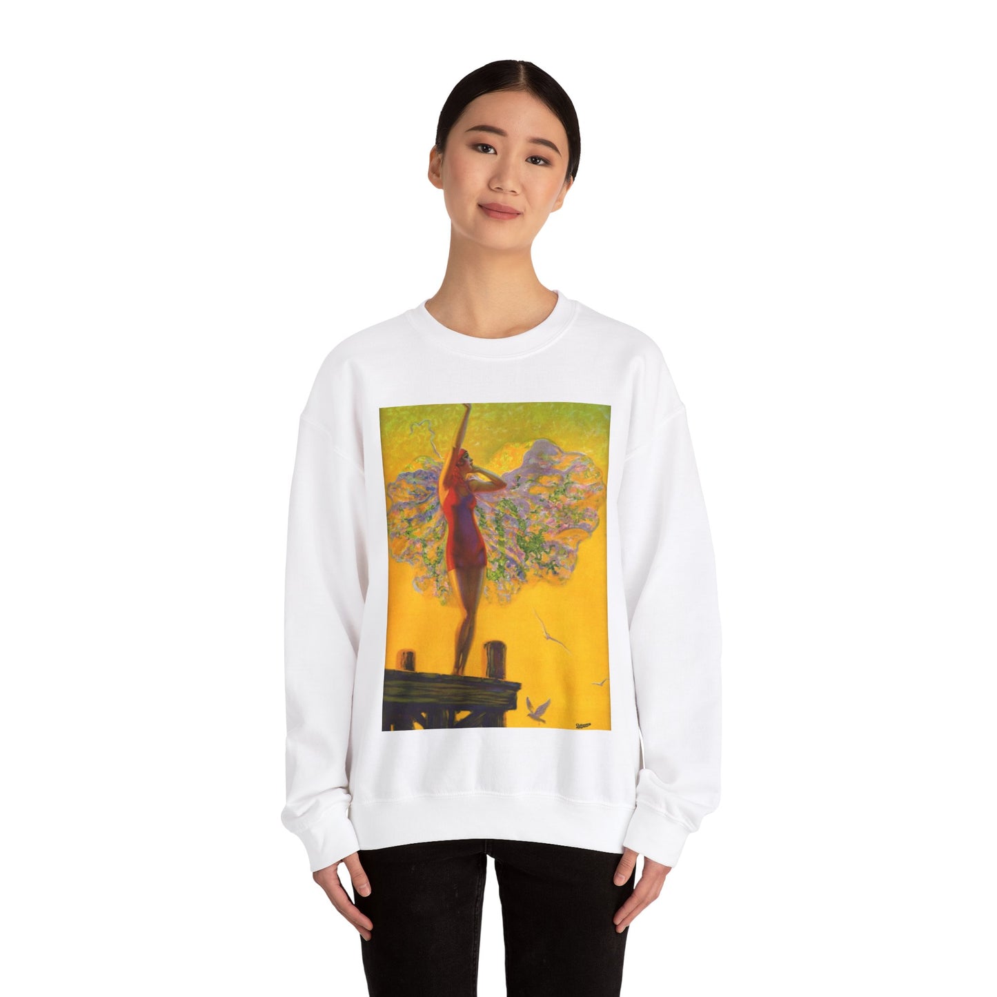 “Golden Glory” by Edward Mason Eggleston, 1929 White Heavy Blend Adult Crew Neck SweatShirt