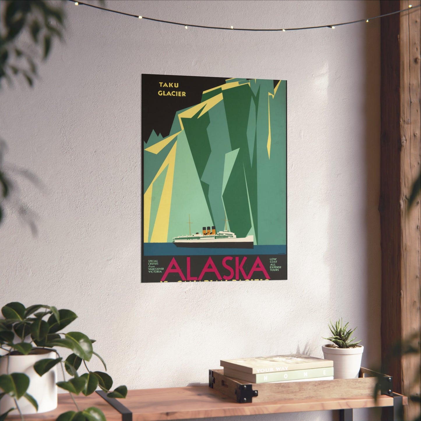 Alaska. Vintage Travel Poster., Art Deco Poster High Quality Matte Wall Art Poster for Home, Office, Classroom