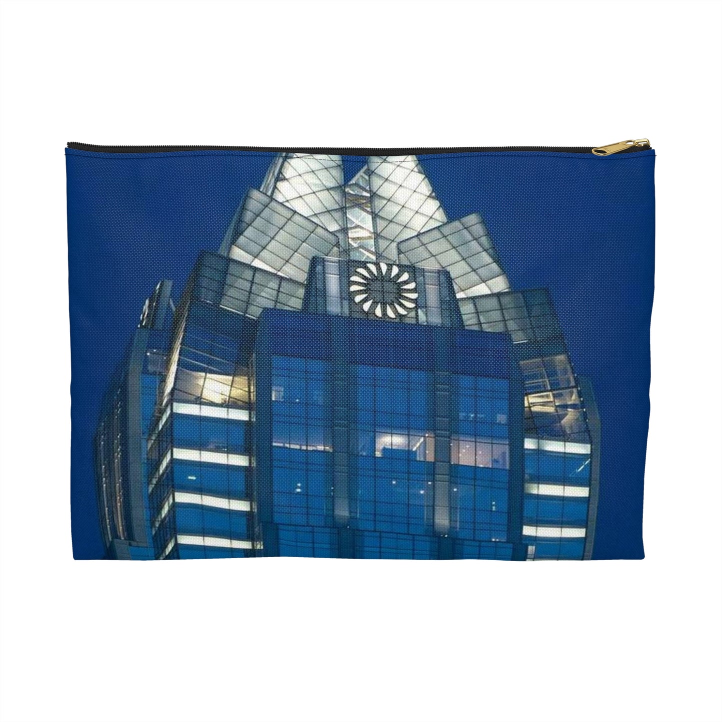 The upper reaches of Frost Bank Tower, a prominent Austin, Texas, skyscraper Large Organizer Pouch with Black Zipper