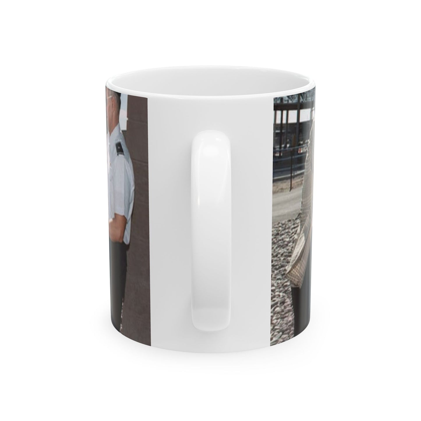 In memory of US Air Force MASTER Sergeant Jamie Solomon, US Air Force Brigadier General Mensching and Mrs. Solomon unveil the dedication of the new POL facilities in Tucson, Arizona Beautiful Novelty Ceramic Coffee Mug 11oz