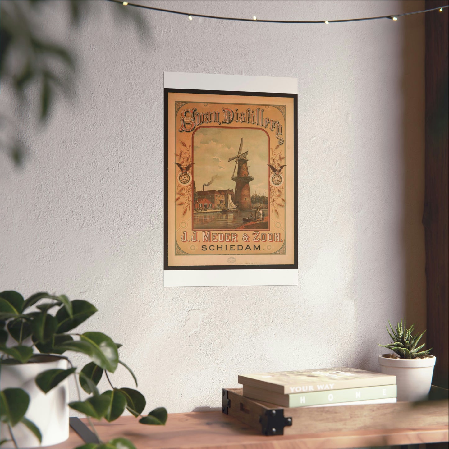 Swan Distillery, J.J. Meder & Zoon, Schiedam High Quality Matte Wall Art Poster for Home, Office, Classroom