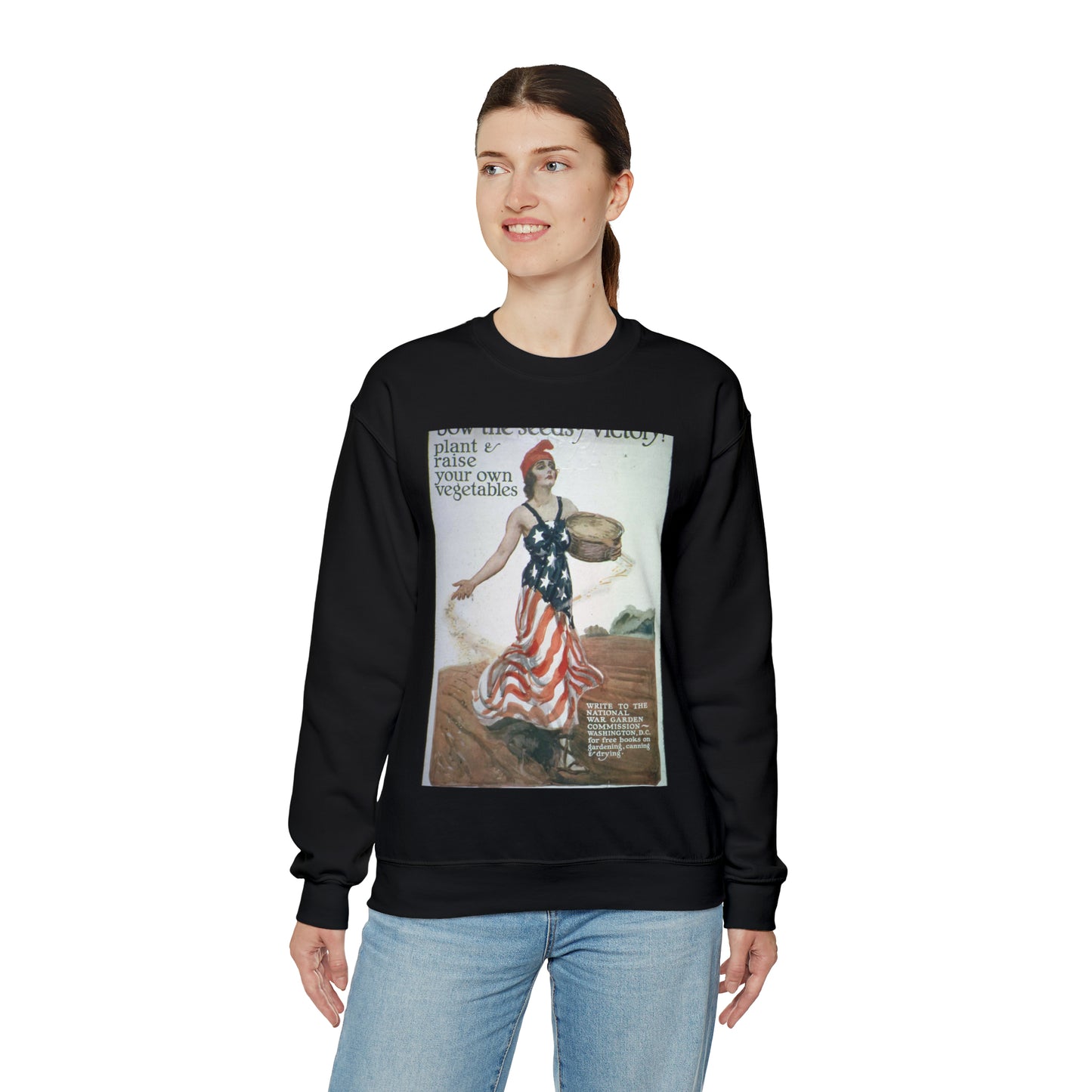 "Sow the Seeds of Victory^ Plant and raise your own vegetables. Write to the National War Garden Commission- Washington, - NARA - 512498 Black Heavy Blend Adult Crew Neck SweatShirt