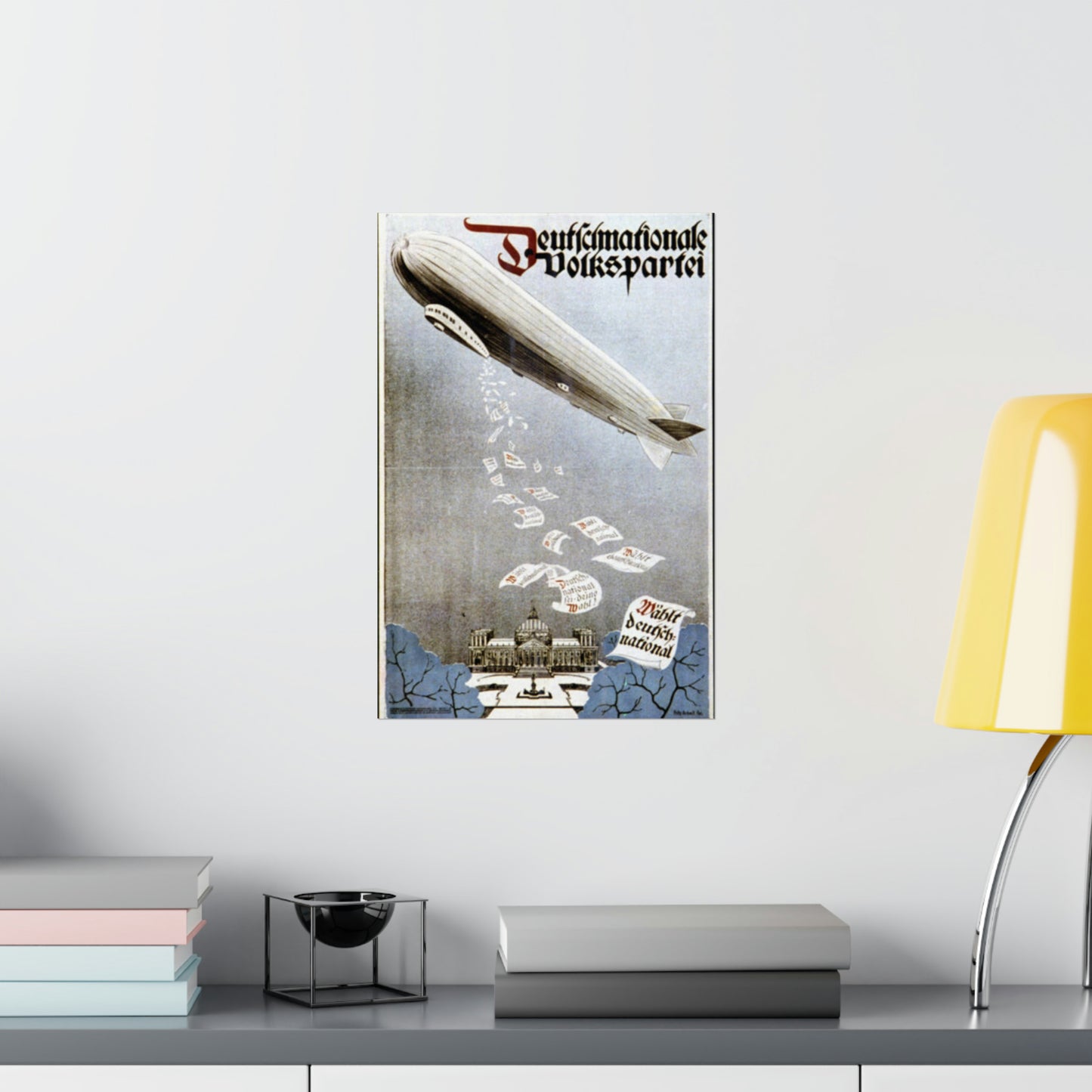 german election poster. oct 1924 -  Deutsche Zeppelin Reederei Company High Quality Matte Wall Art Poster for Home, Office, Classroom