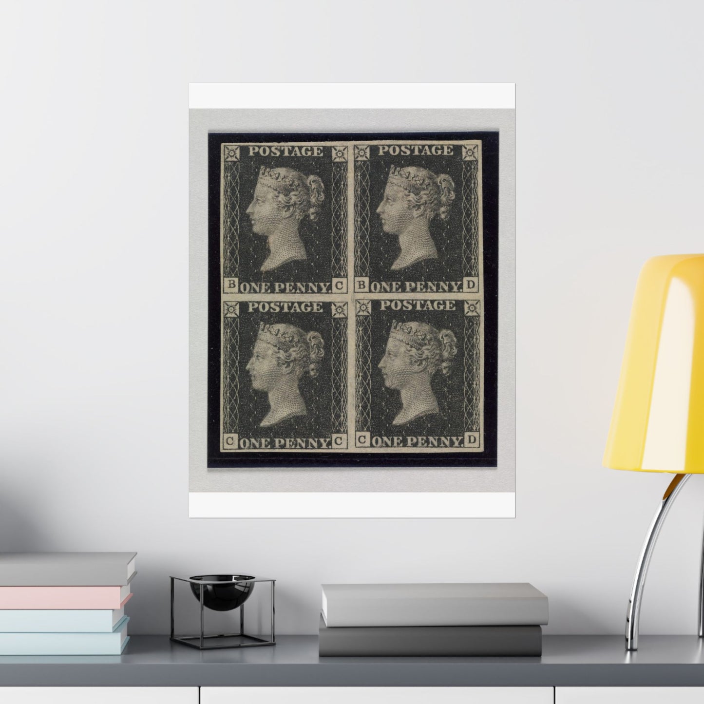 "Penny Black" postage stamps - postal stamp High Quality Matte Wall Art Poster for Home, Office, Classroom